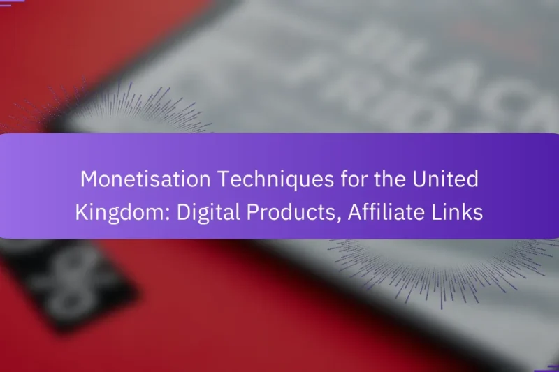 Monetisation Techniques for the United Kingdom: Digital Products, Affiliate Links