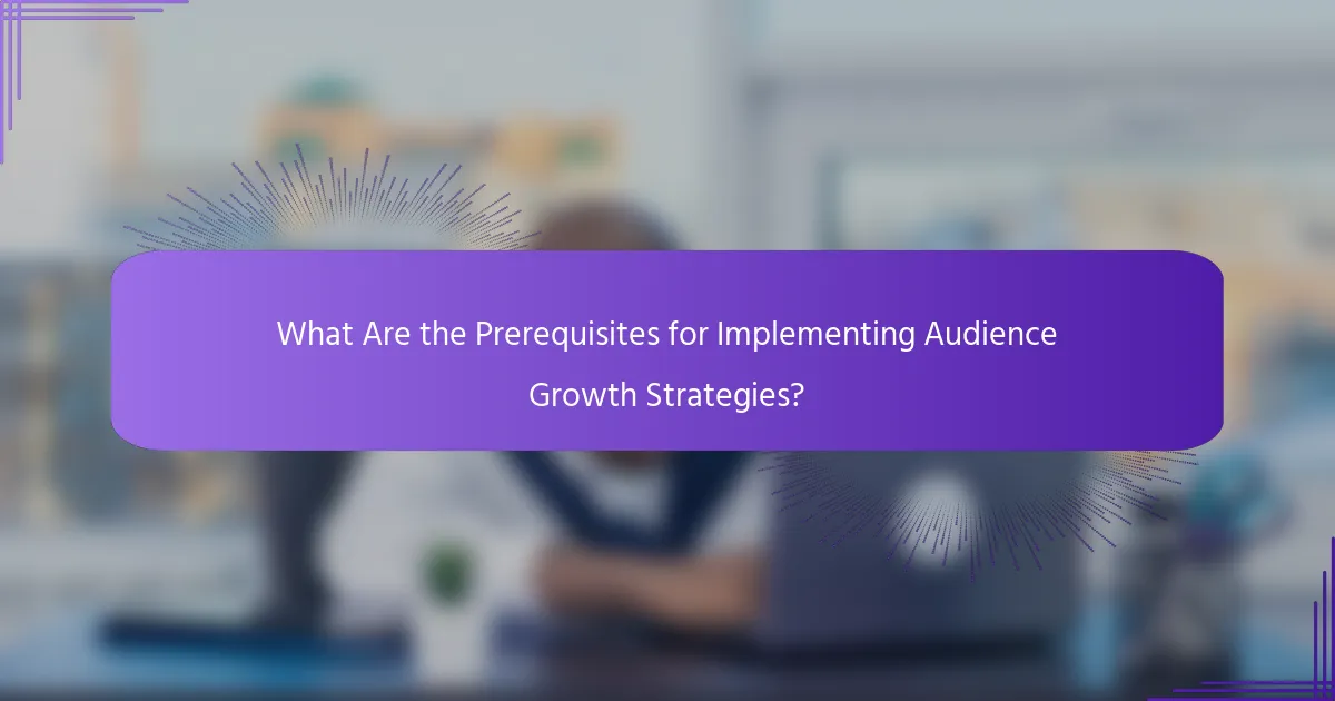 What Are the Prerequisites for Implementing Audience Growth Strategies?